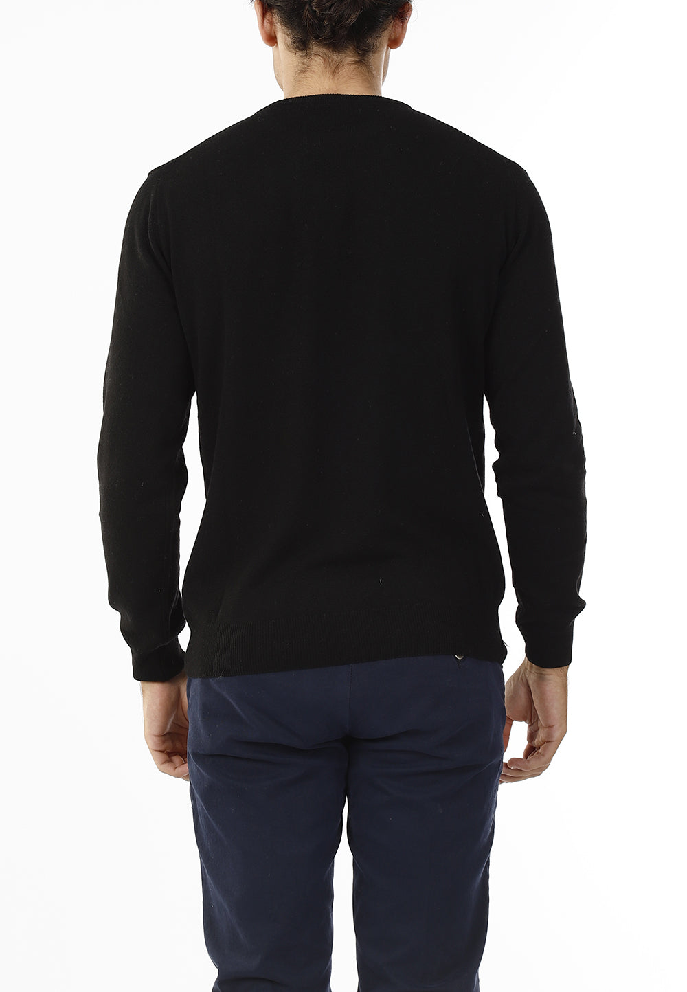 MAGLIONE GIROCOLLO MISTO CASHMERE RASATO_NERO