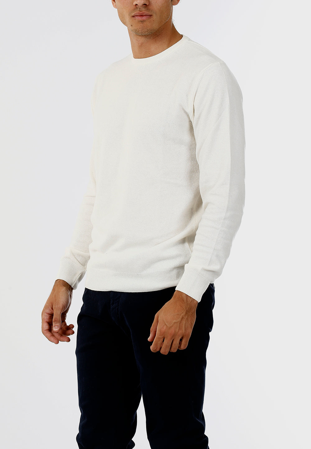 MAGLIONE GIROCOLLO MISTO CASHMERE RASATO_PANNA