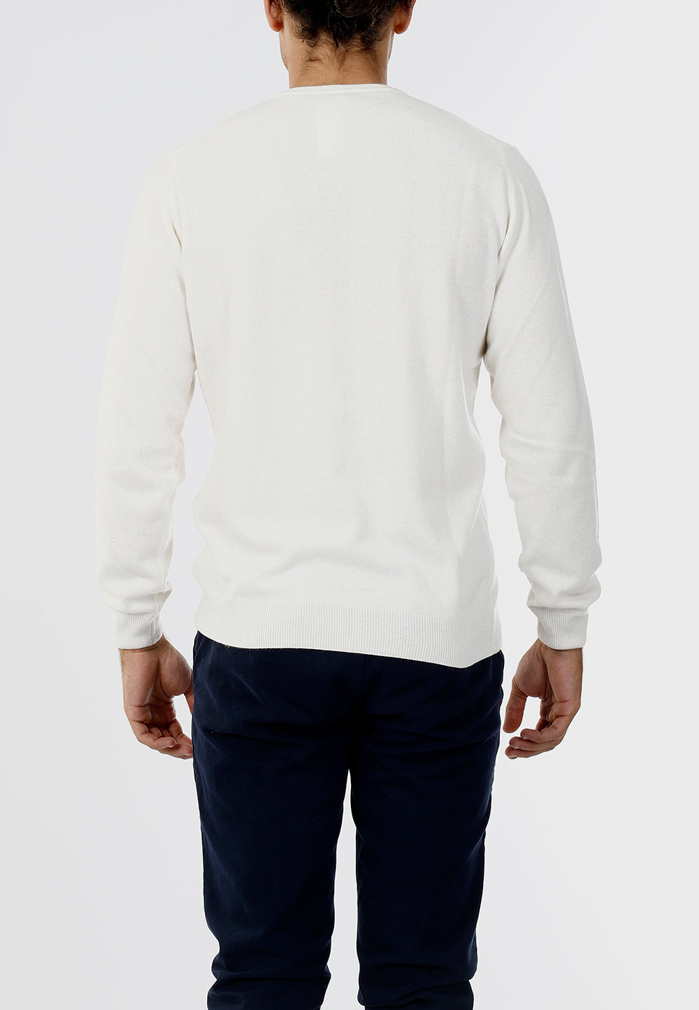 MAGLIONE GIROCOLLO MISTO CASHMERE RASATO_PANNA