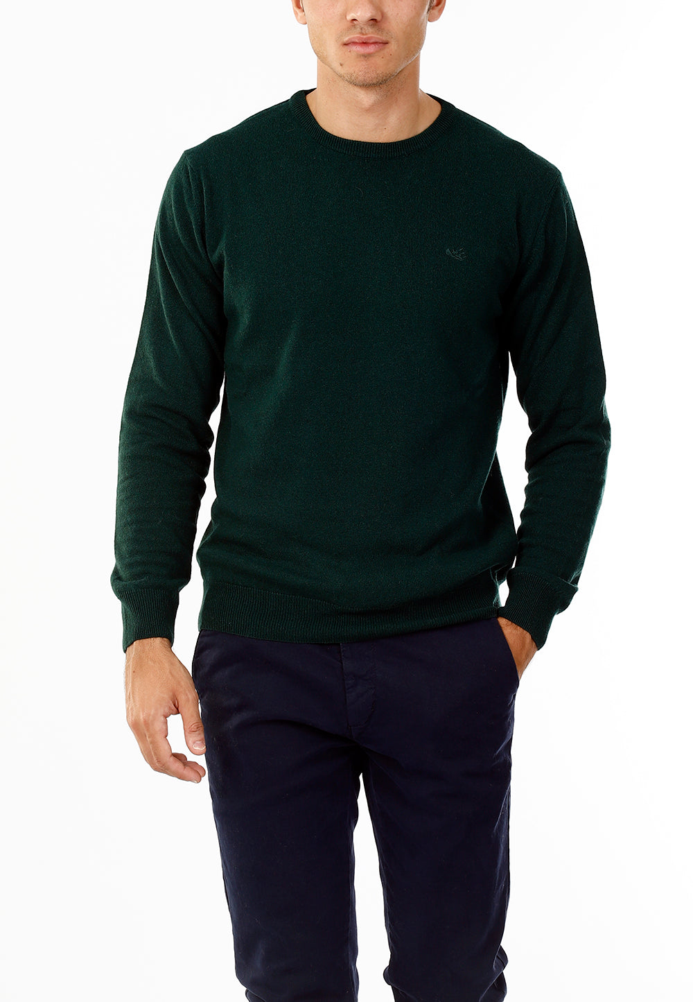 MAGLIONE GIROCOLLO MISTO CASHMERE RASATO_VERDE
