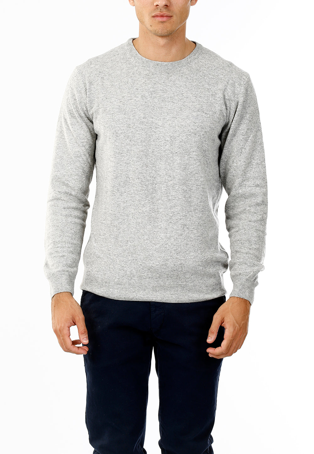 MAGLIONE GIROCOLLO MISTO CASHMERE RASATO_PERLA