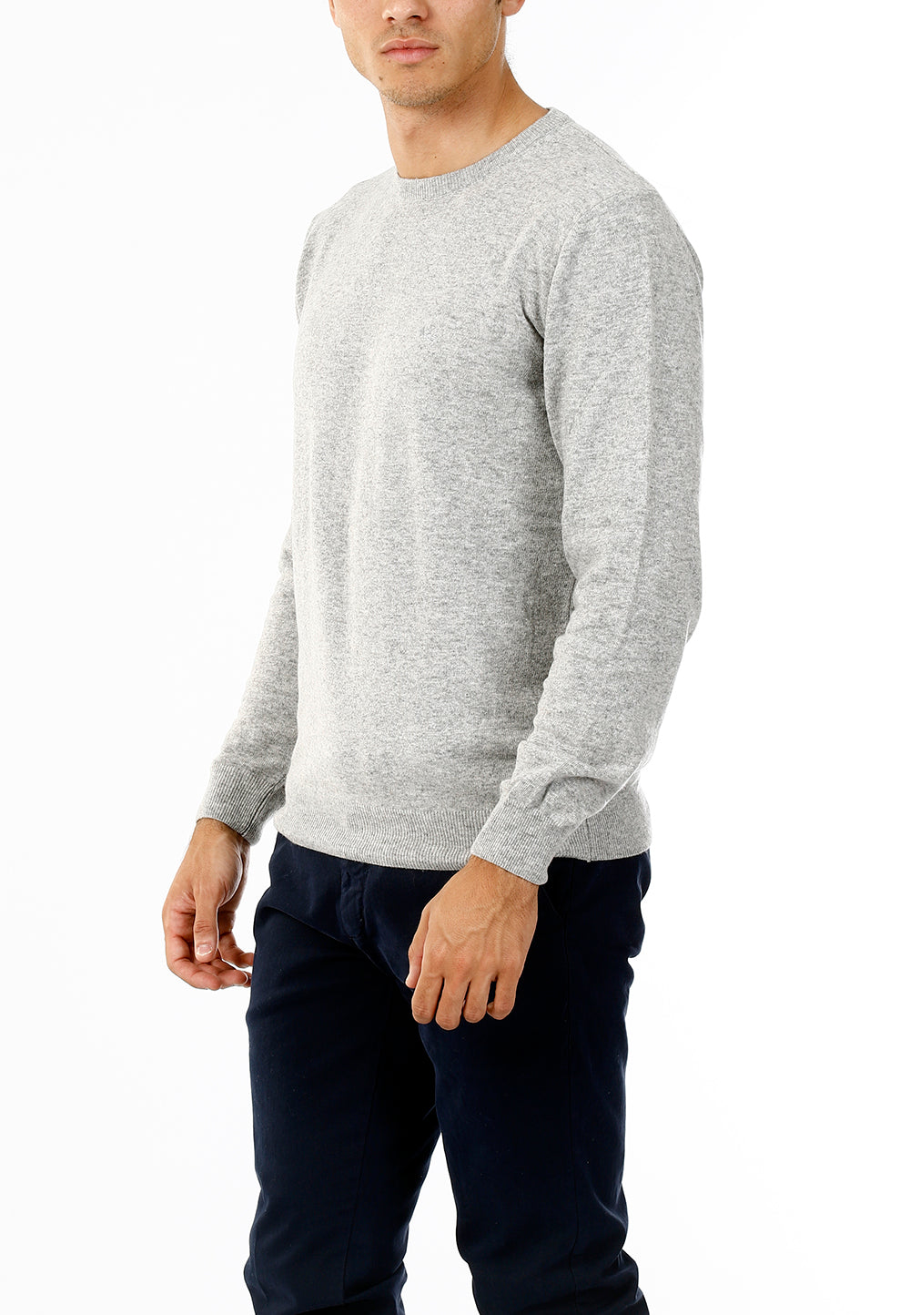 MAGLIONE GIROCOLLO MISTO CASHMERE RASATO_PERLA