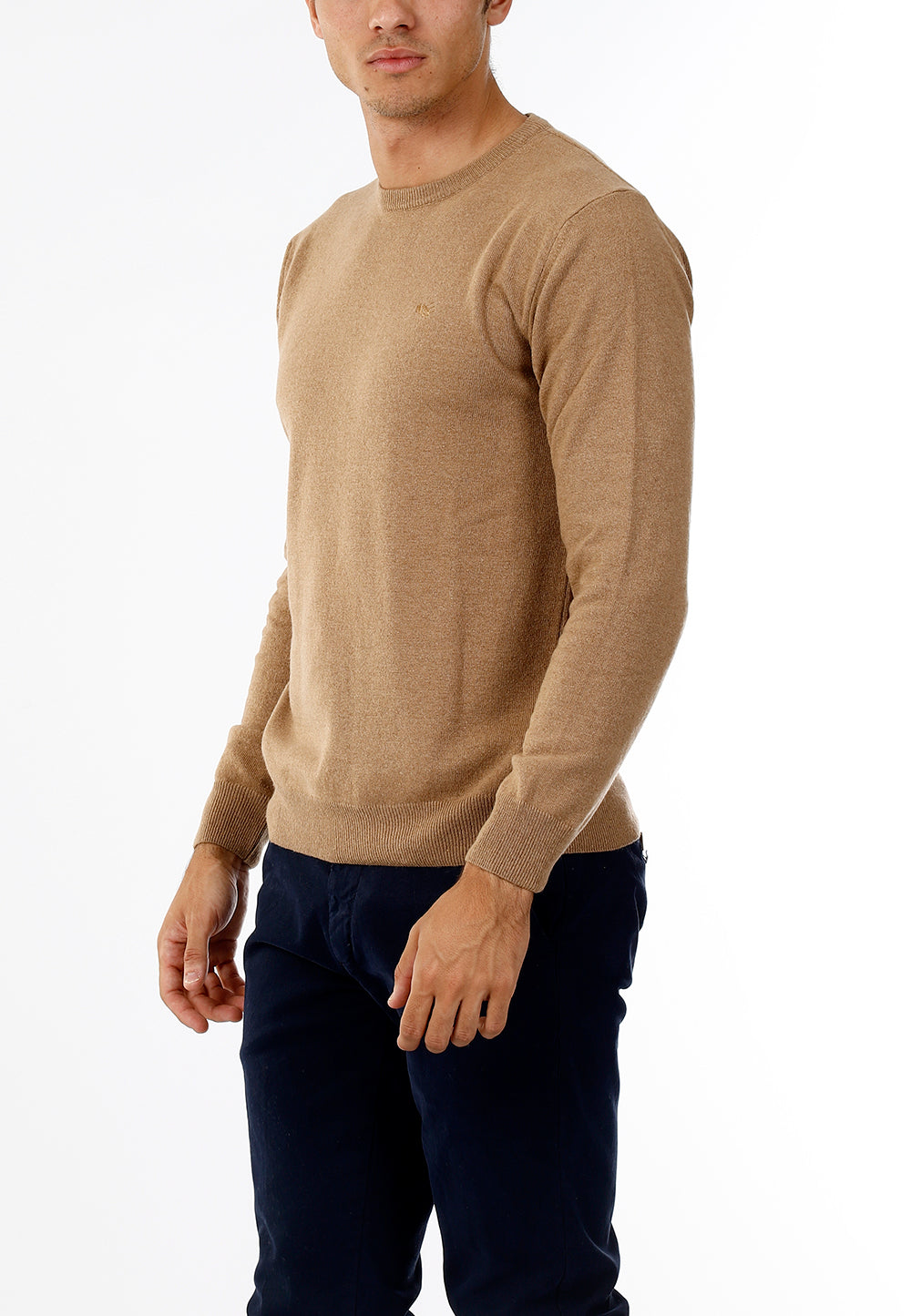 MAGLIONE GIROCOLLO MISTO CASHMERE RASATO_CAMMELLO