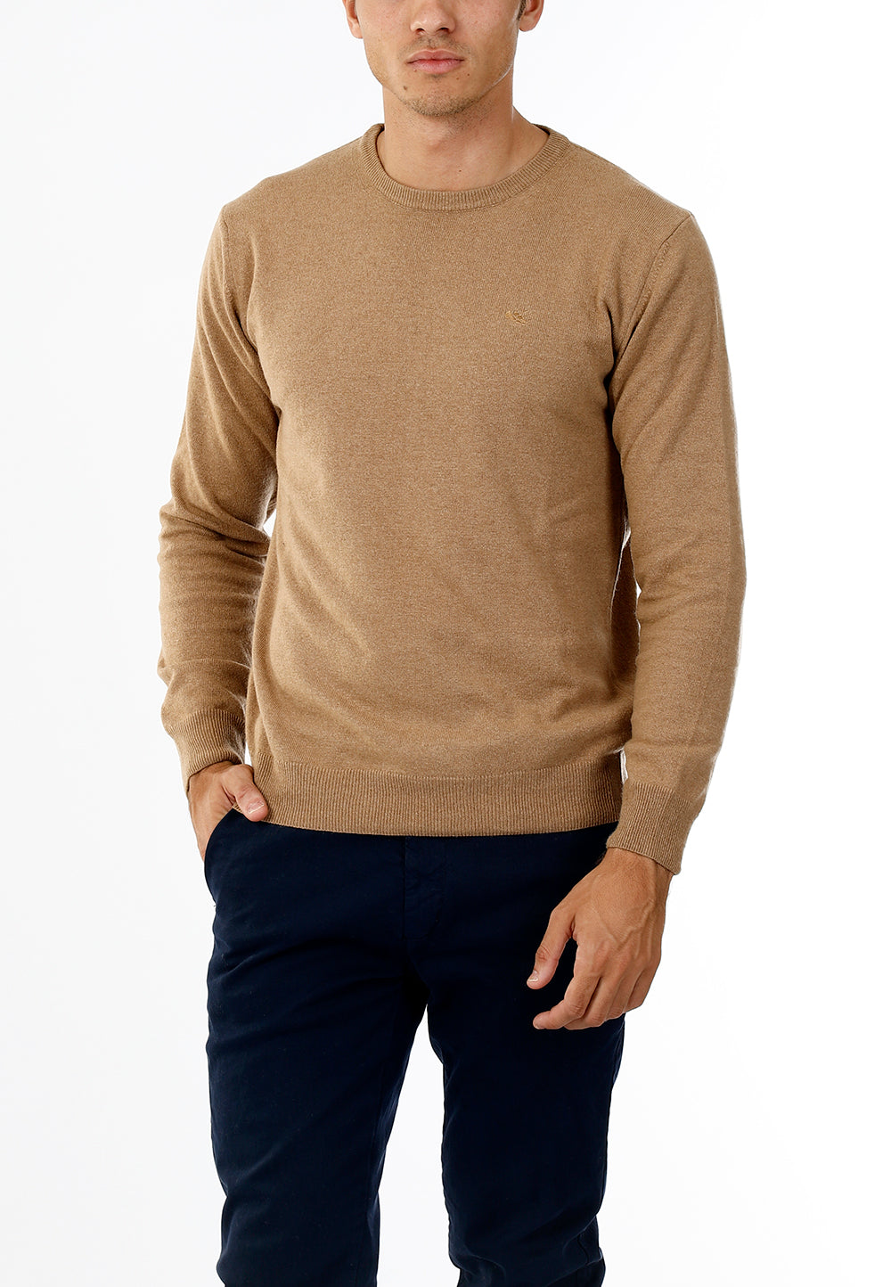MAGLIONE GIROCOLLO MISTO CASHMERE RASATO_CAMMELLO