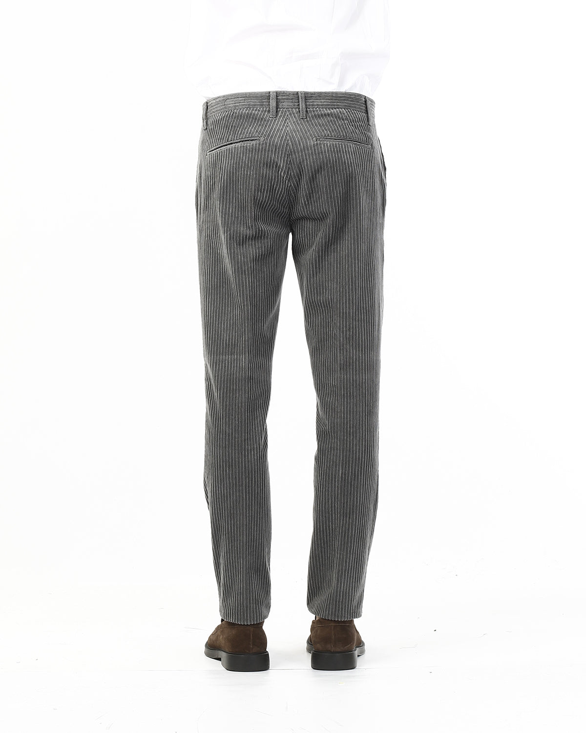OLD RIVER PANTALONI VELLUTONE TASCA AMERICA SLIM_GRIGIO