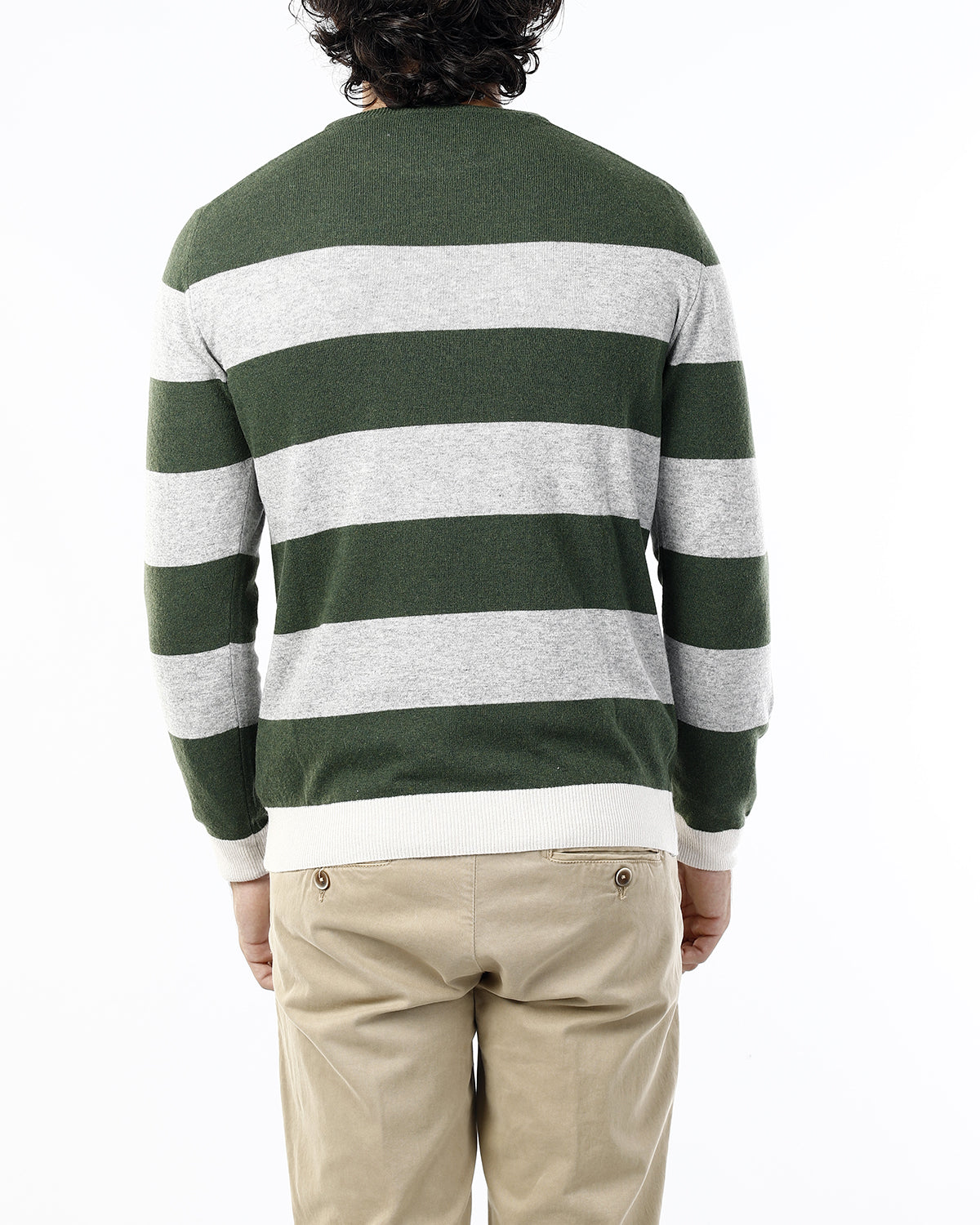 OLD RIVER MAGLIONE GIROCOLLO CON RIGA IN CONTRASTO_SAND