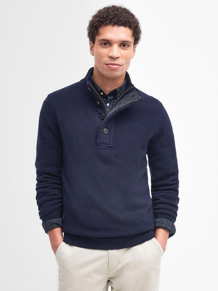 BARBOUR MAGLIONE CON TOPPE ESSENTIAL - HALF ZIP_NY91_NAVY