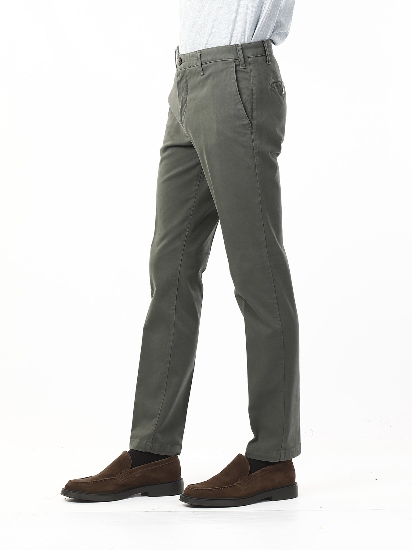 OLD RIVER PANTALONI IN FUSTAGNO_VERDE SCURO