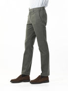 OLD RIVER PANTALONI IN FUSTAGNO_VERDE SCURO