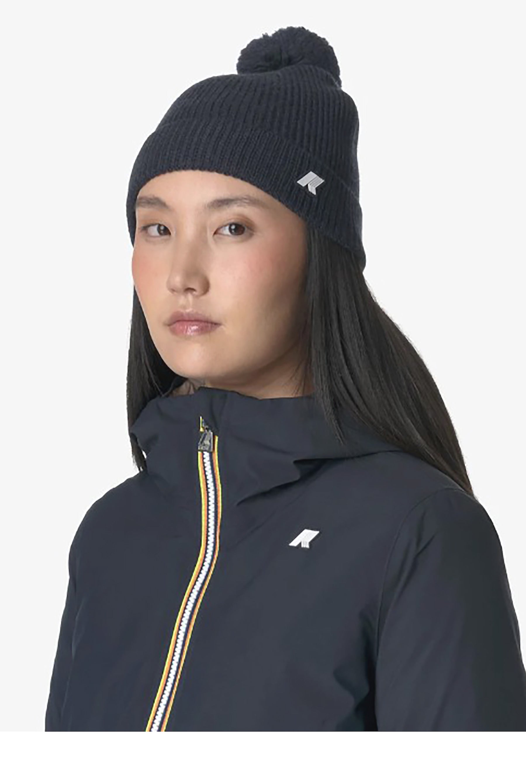 KWAY BERRETTO VINCIENNE CARDIGAN STITCH WOOL_AZ2_BLUE DEPTH MELANGE