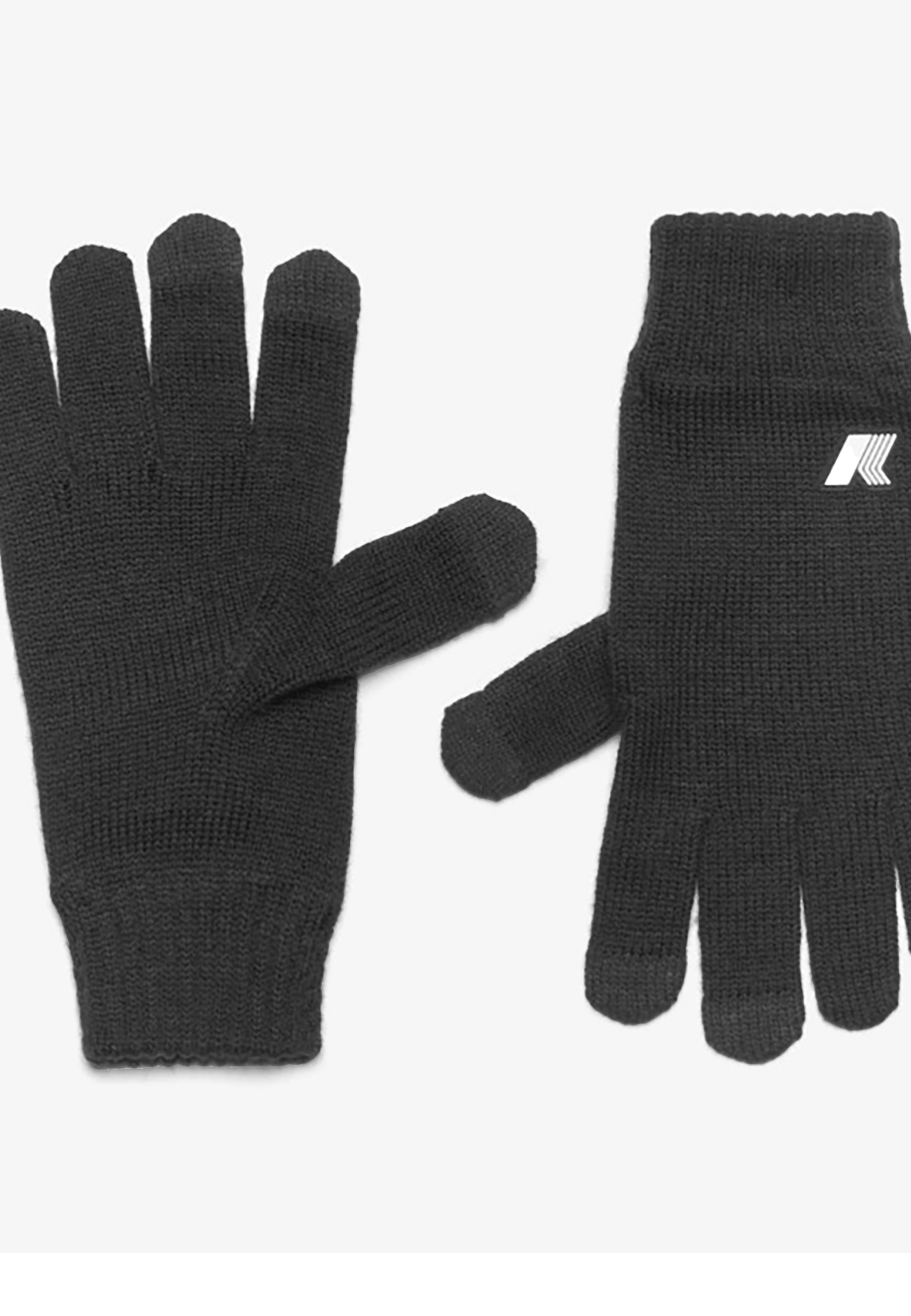 KWAY GUANTI ALFRED CARDIGAN STITCH WOOL_AZ3_BLACK PURE MELANGE