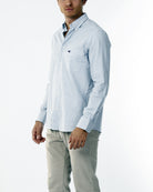 CAMICIA A QUADRI CELESTE