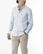 CAMICIA A QUADRI CELESTE