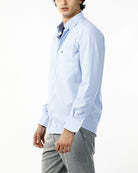 CAMICIA MICRORIGA CELESTE - NO IRON