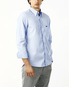 CAMICIA MICRORIGA CELESTE - NO IRON