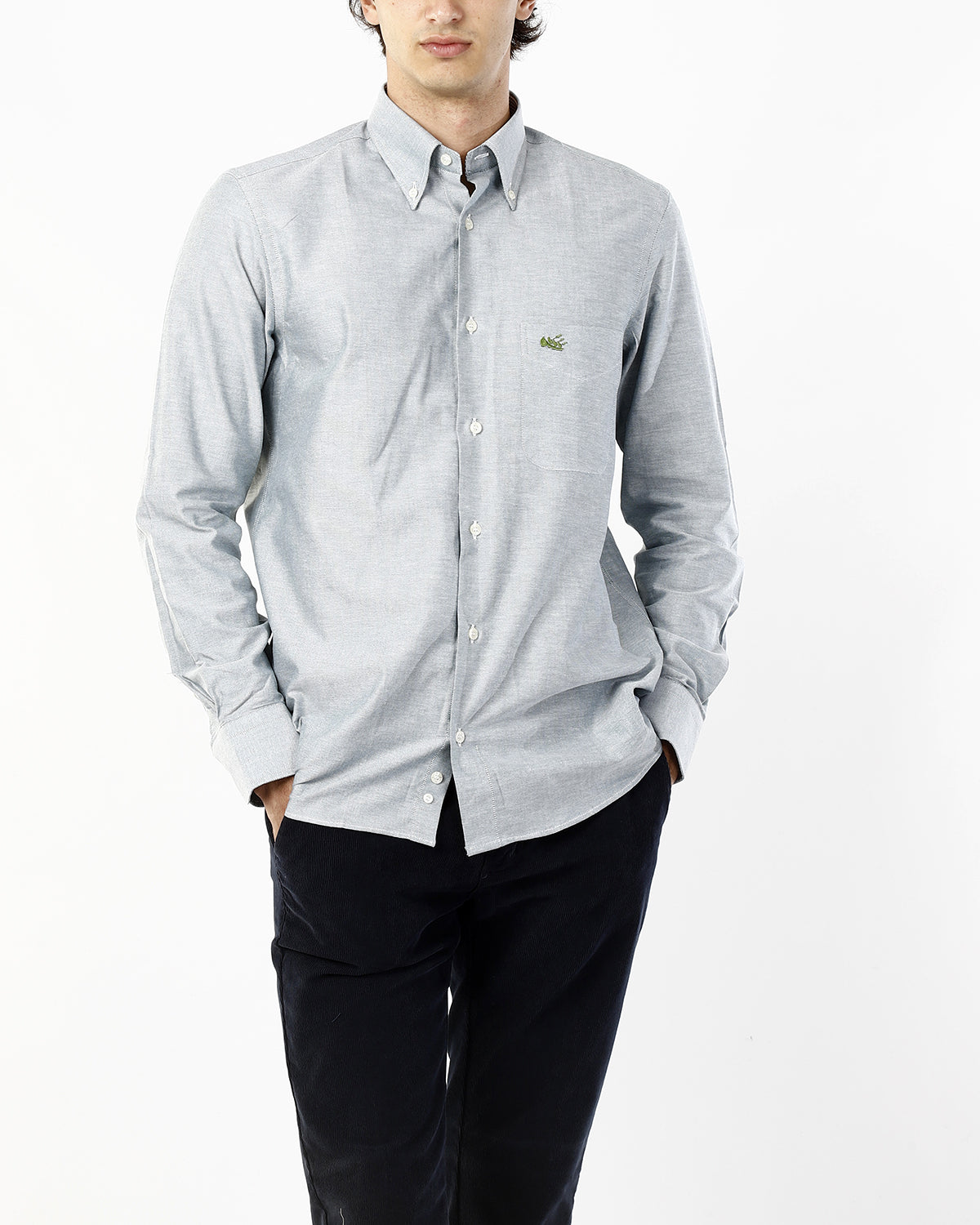 CAMICIA TINTA UNICA CON RIPORTO_VERDE