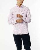 OLD RIVER CAMICIA A RIGHE E LOGO SU TONO_ROSSO
