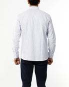 OLD RIVER CAMICIA A RIGHE E LOGO SU TONO_BLU