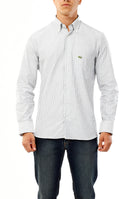 OLD RIVER CAMICIA A RIGHE E LOGO SU TONO_VERDE