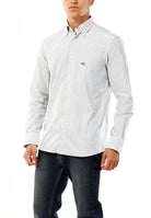 OLD RIVER CAMICIA A RIGHE E LOGO SU TONO_VERDE