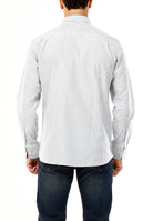 OLD RIVER CAMICIA A RIGHE E LOGO SU TONO_VERDE