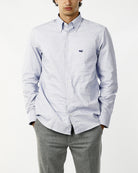 CAMICIA MICROFANTASIA QUADRUCCI BLU - NO IRON