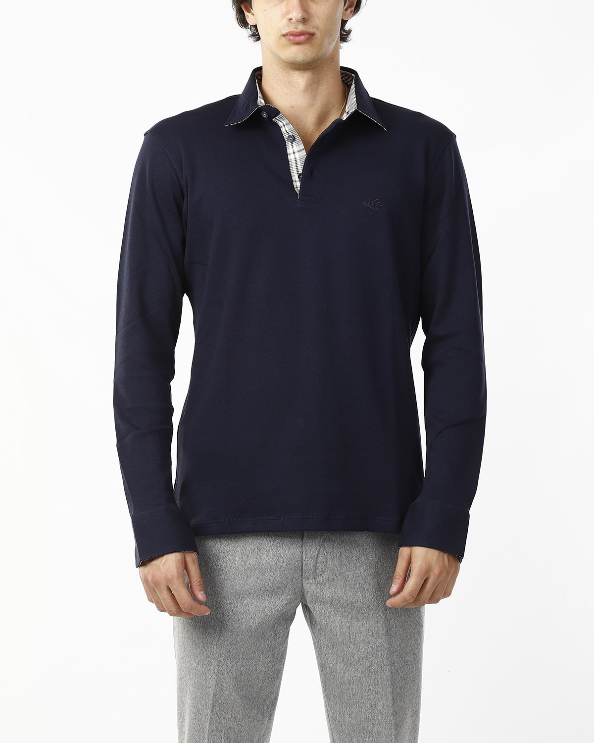 POLO IN FELPA LISCIA_BLU