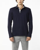 POLO IN FELPA LISCIA_BLU