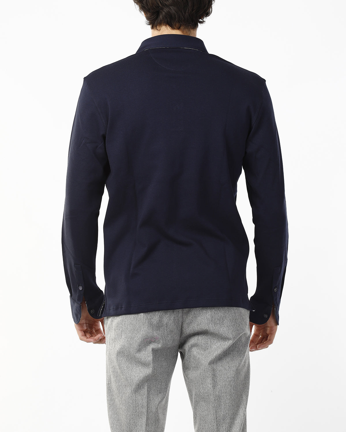 POLO IN FELPA LISCIA_BLU