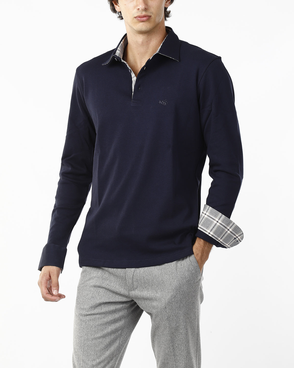 POLO IN FELPA LISCIA_BLU