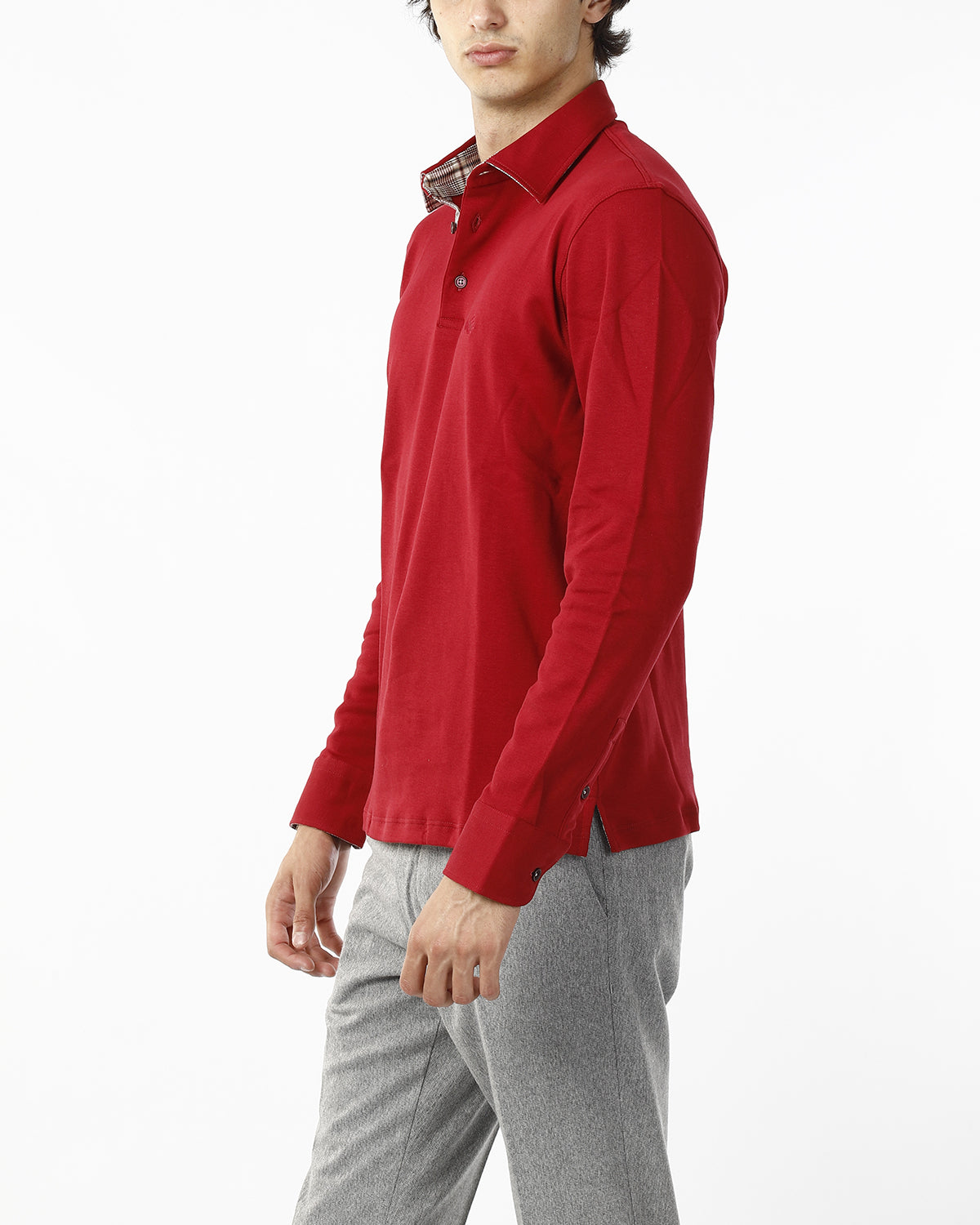 POLO IN FELPA LISCIA_PORPORA