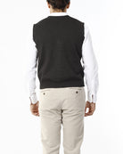 GILET CON BOTTONI E SCOLLO V_CARBONE