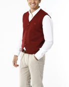 GILET CON BOTTONI E SCOLLO V_SANGRIA