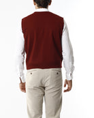 GILET CON BOTTONI E SCOLLO V_SANGRIA