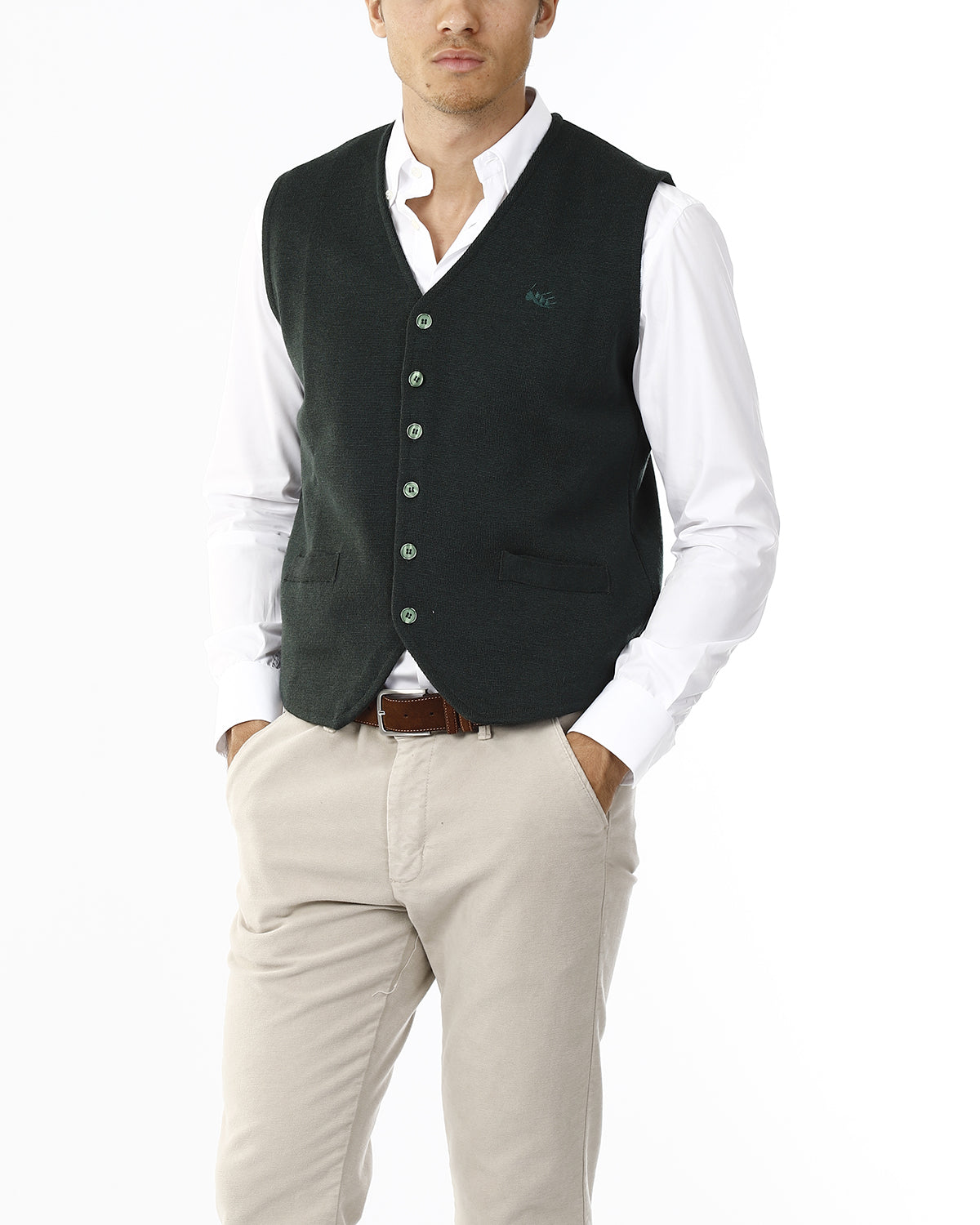 GILET CON BOTTONI E SCOLLO V_BRITISH