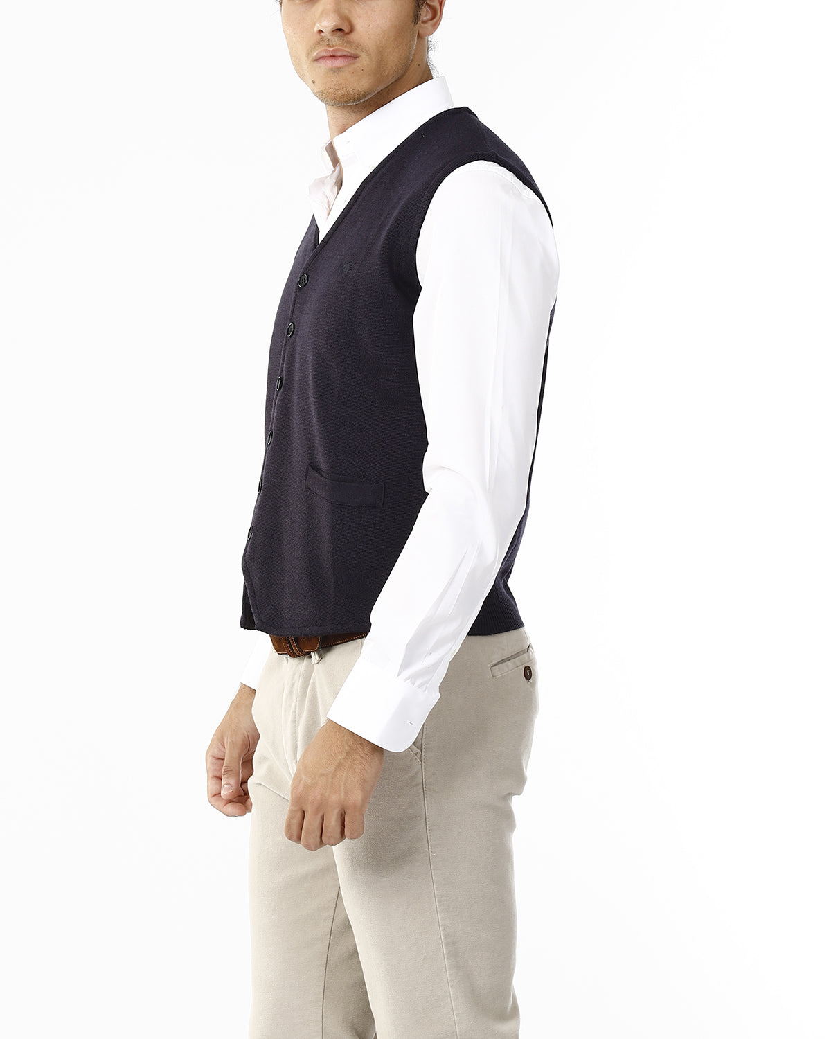 GILET CON BOTTONI E SCOLLO V_TENEBRA