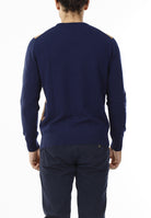 MAGLIONE GIROCOLLO ROMBI LANA E CASHMERE_MARRONE