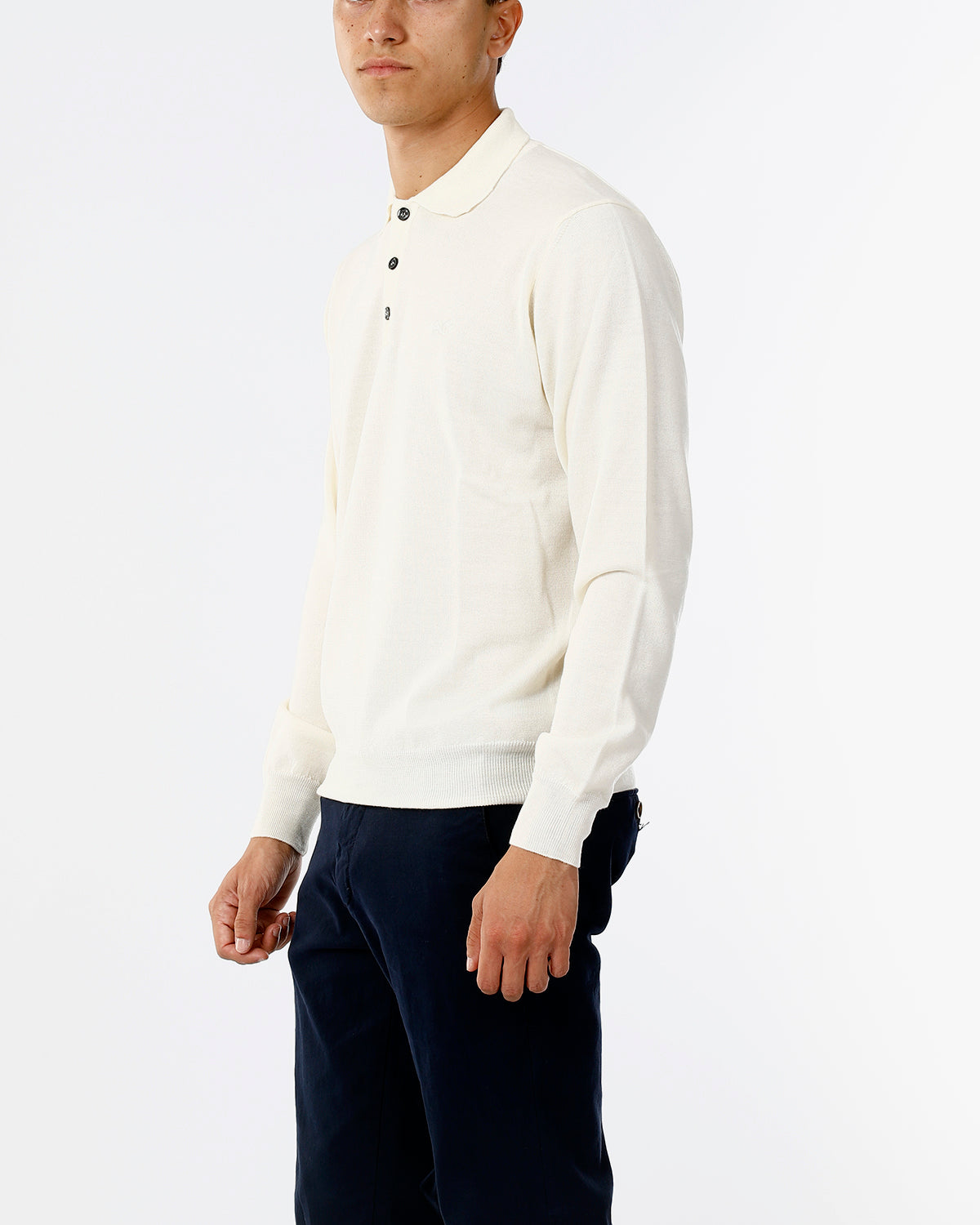 POLO IN MAGLIA - LANA EXTRAFINE 100%_PANNA