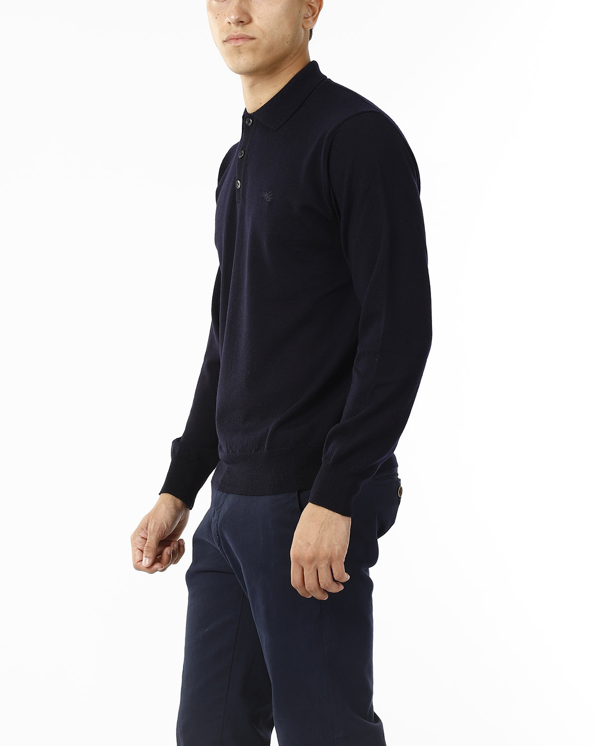 POLO IN MAGLIA - LANA EXTRAFINE 100%_TENEBRA