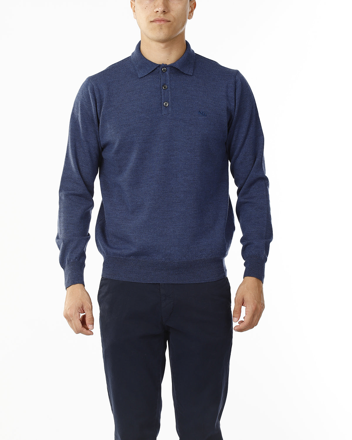 POLO IN MAGLIA - LANA EXTRAFINE 100%_PROFONDO