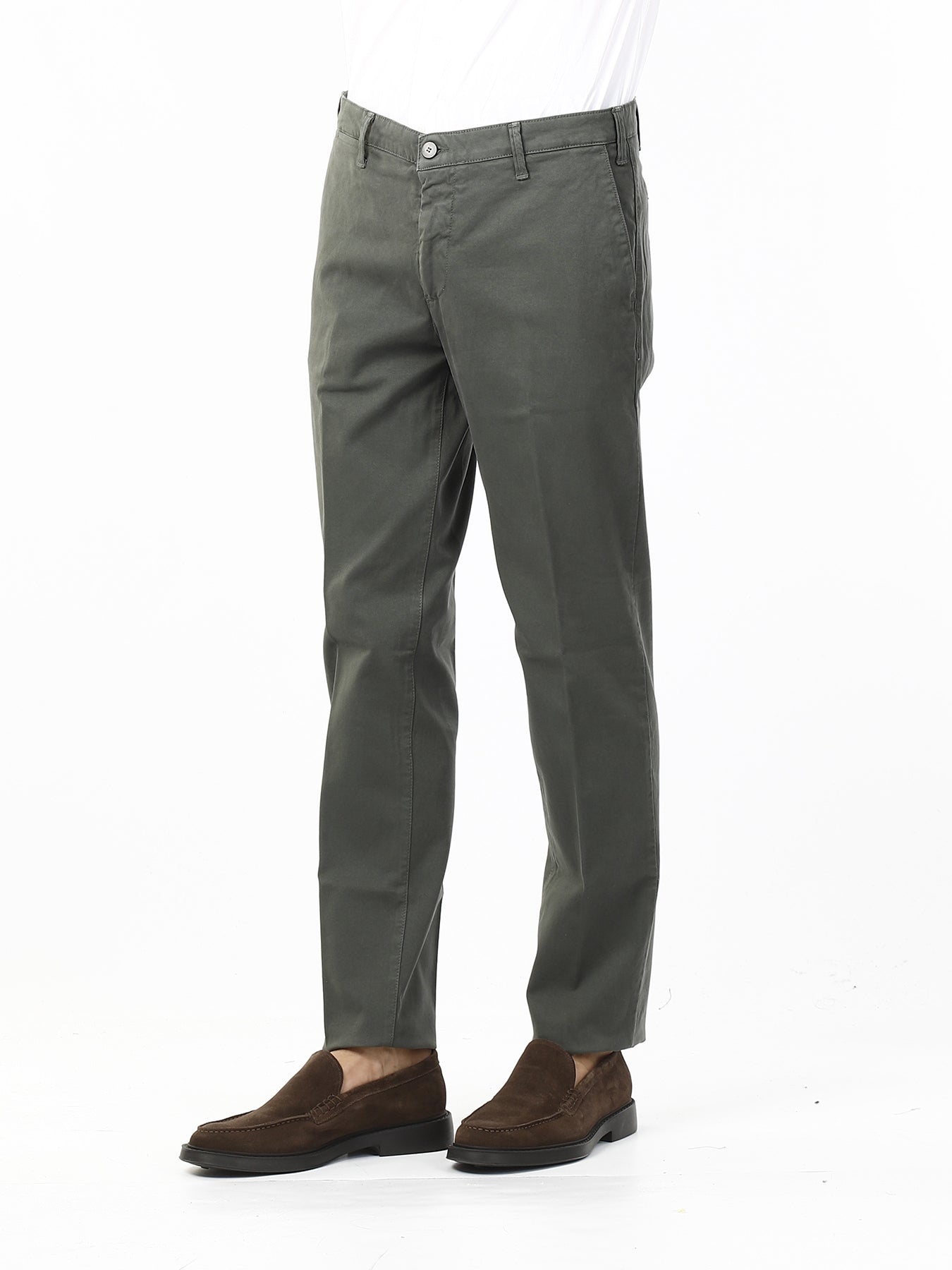 OLD RIVER PANTALONI TASCA AMERICANA - MODERN FIT_VERDE