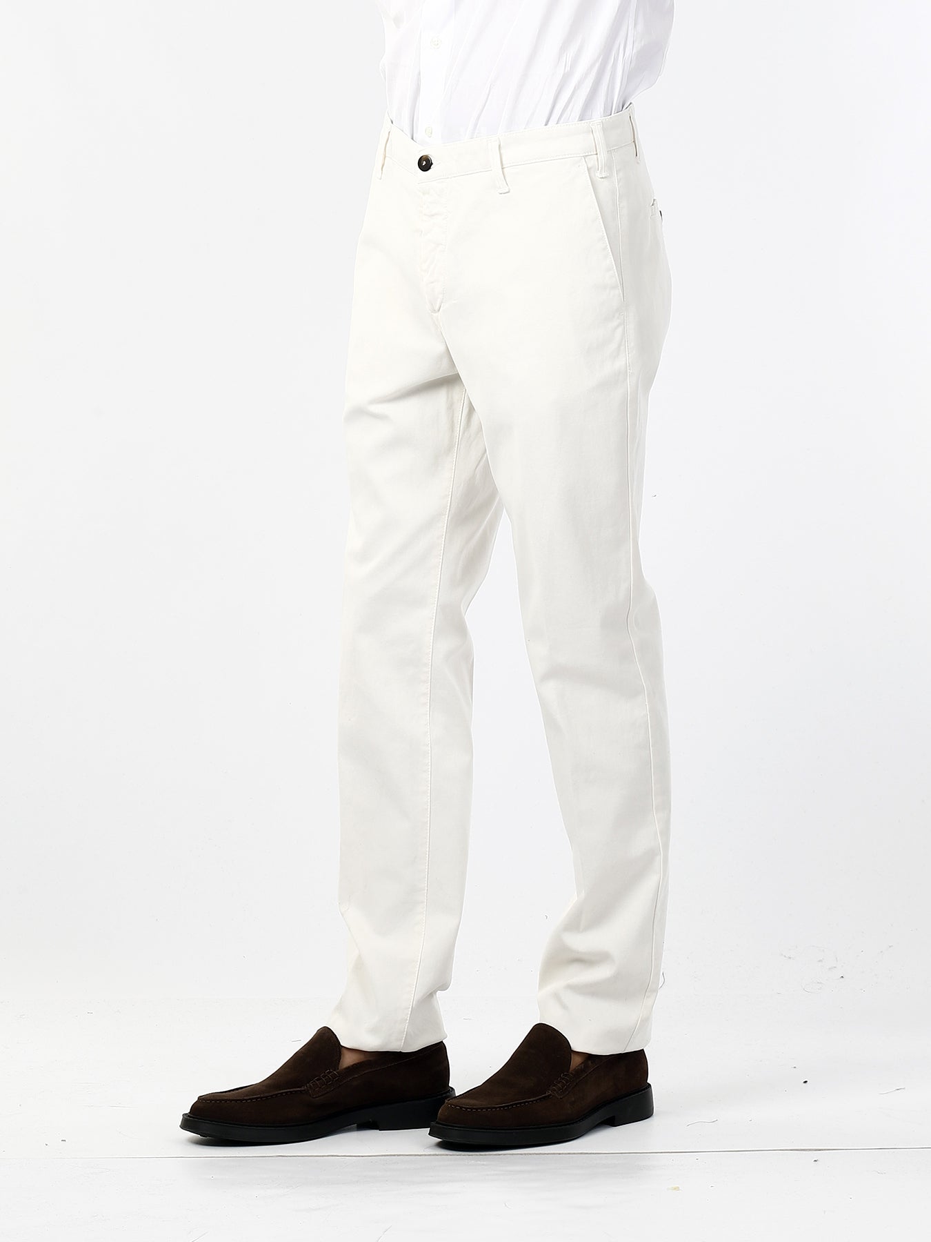 OLD RIVER PANTALONI TASCA AMERICANA - MODERN FIT_BIANCO