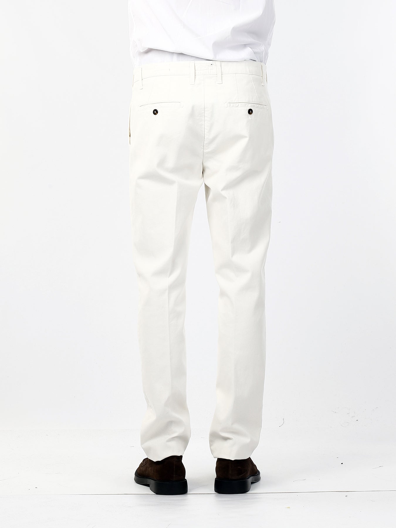 OLD RIVER PANTALONI TASCA AMERICANA - MODERN FIT_BIANCO