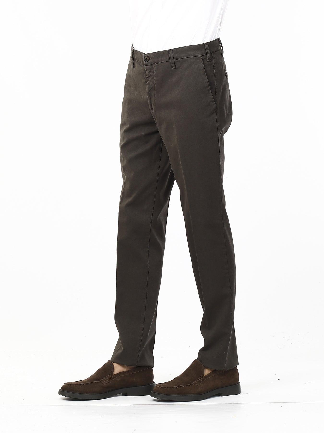 OLD RIVER PANTALONI TASCA AMERICANA - MODERN FIT_MORO