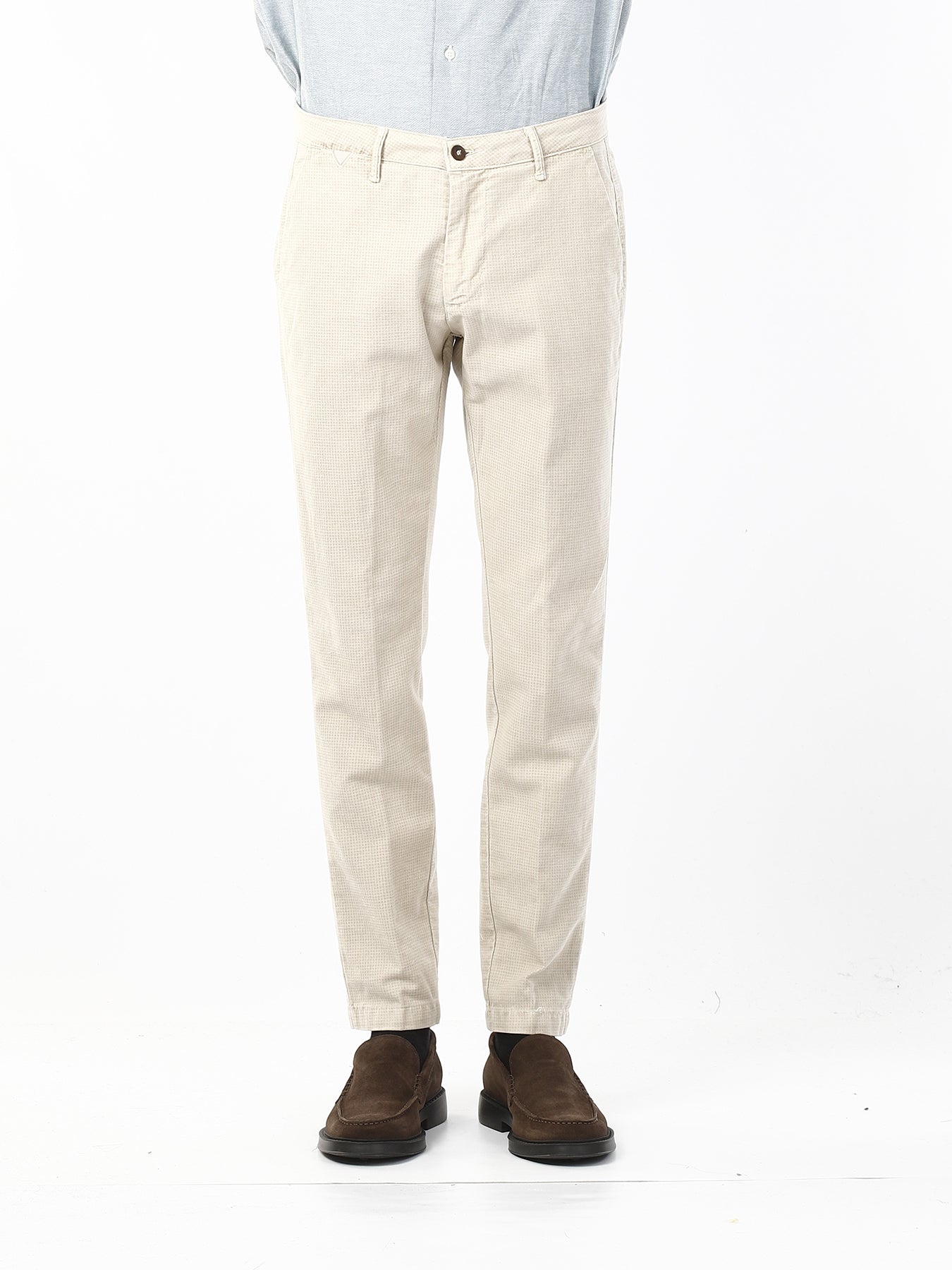 OLD RIVER PANTALONI IN FUSTAGNO MICROFANTASIA_BEIGE