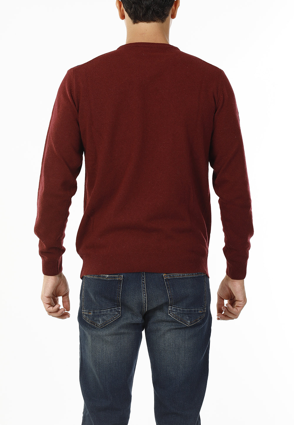 MAGLIONE GIROCOLLO ROMBI LANA E CASHMERE_BORDEAUX