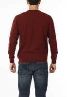 MAGLIONE GIROCOLLO ROMBI LANA E CASHMERE_BORDEAUX