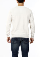 MAGLIONE GIROCOLLO ROMBI LANA E CASHMERE_SAND