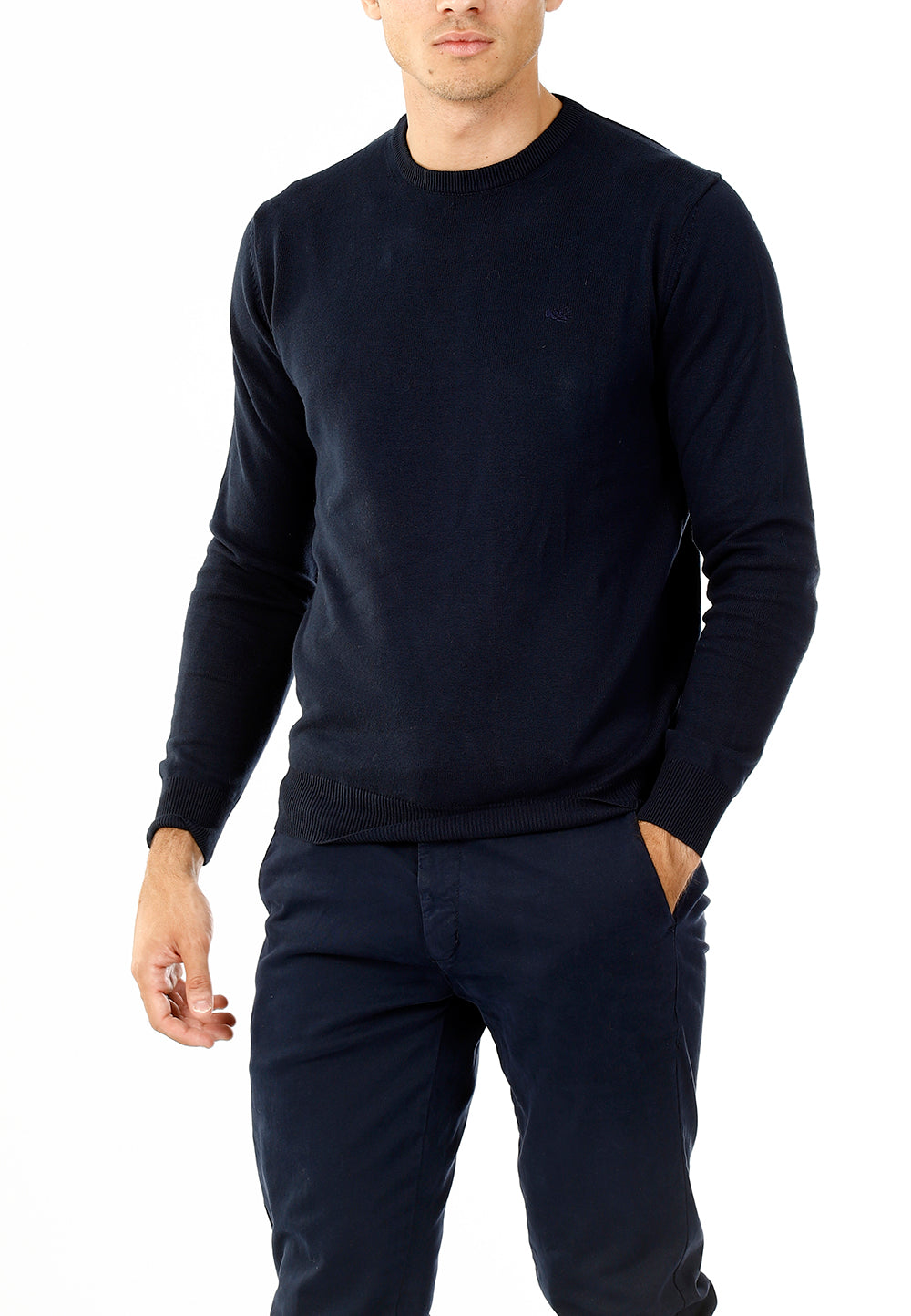 OLD RIVER MAGLIONE GIROCOLLO MINIMAL_BLU