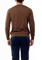 OLD RIVER MAGLIONE GIROCOLLO MINIMAL_TABACCO